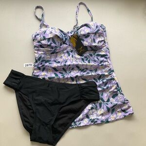 Bikinx Tankini Set Medium Purple Floral New